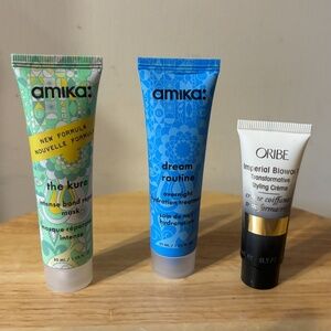 Lot of 3 (three) amika and Oribe hair products deluxe mini trial sizes NEW